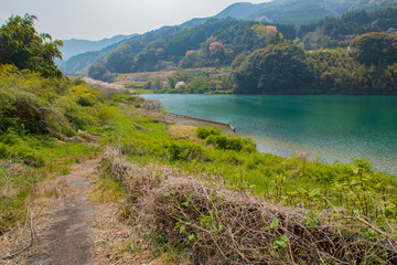 水没したガードレールと廃道　Flooded guardrail and Abandoned...
