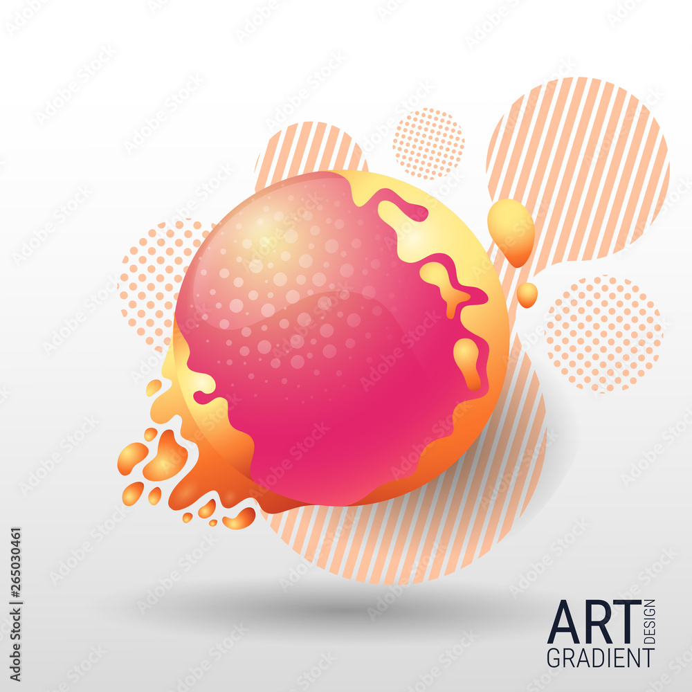 Poster pink glowing circle in the center for text. modern abstract vector banner. colorful trendy gradients