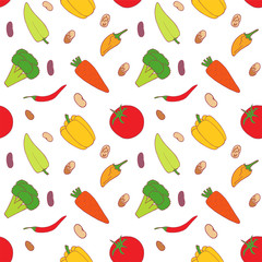Vegetable set seamless pattern