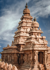 Hindu shrine Shore temple, World wonder in Tamil Nadu. India