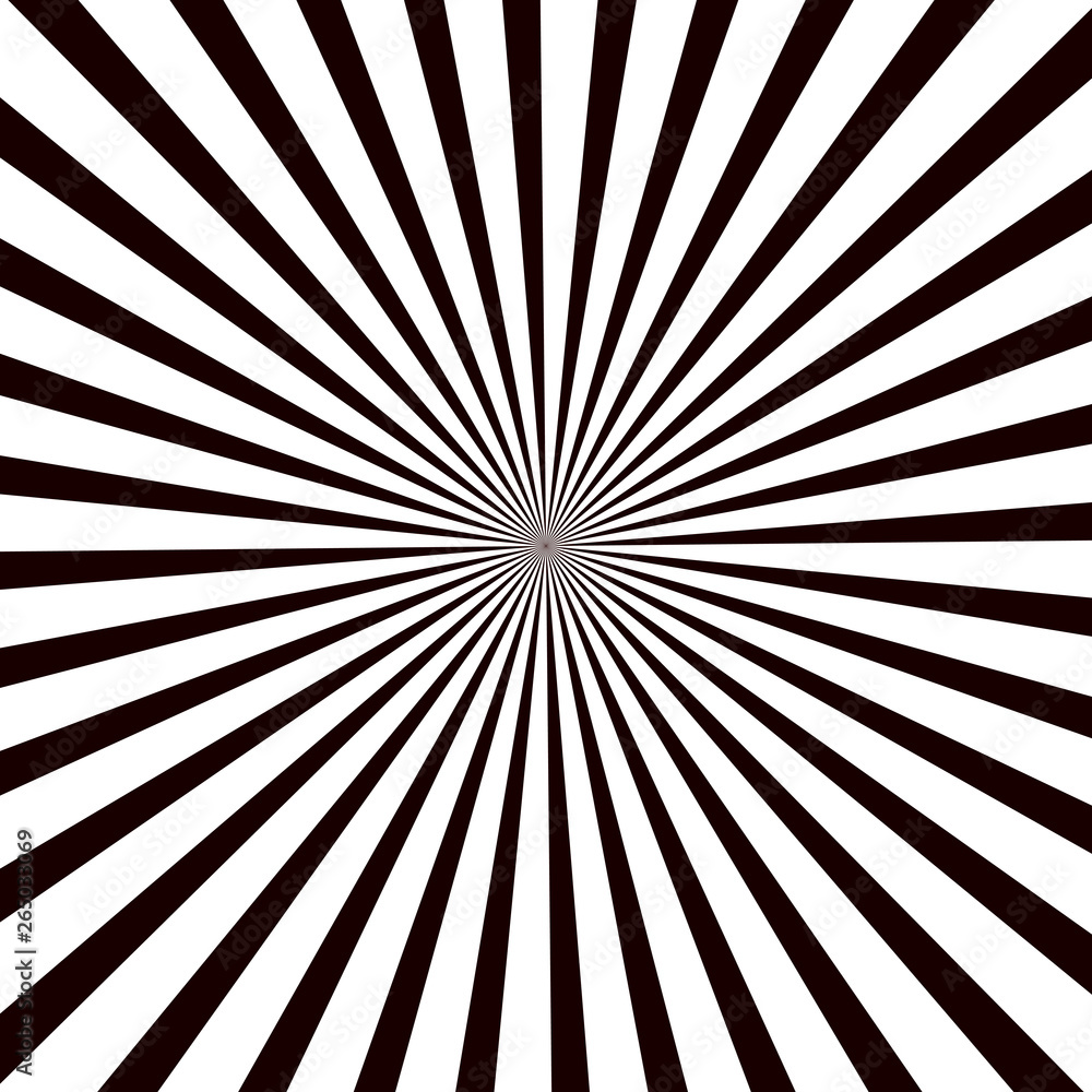 Poster sunburst background. black background with radial lines for retro illustration in pop art style. - v