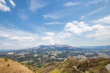 俵山峠展望所から見た阿蘇山　Aso Mt.　熊本県阿蘇市