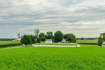 Amish country farm barn field agriculture in Lancaster, PA