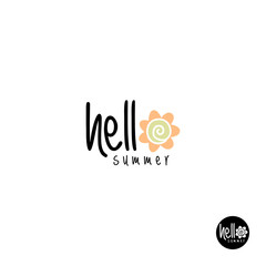 hello summer lettering, handwritten and calligraphy vector illustration
