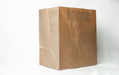 Empty cardboard box after eating. The concept of garbage disposal and segregation. Ecological, cardboard box. Serving food in fast food.