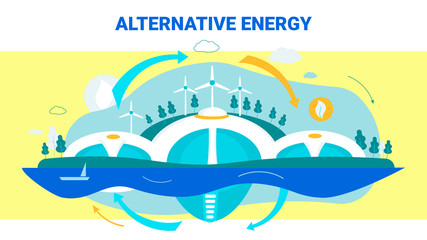 Alternative Energy Infographics Banner Template