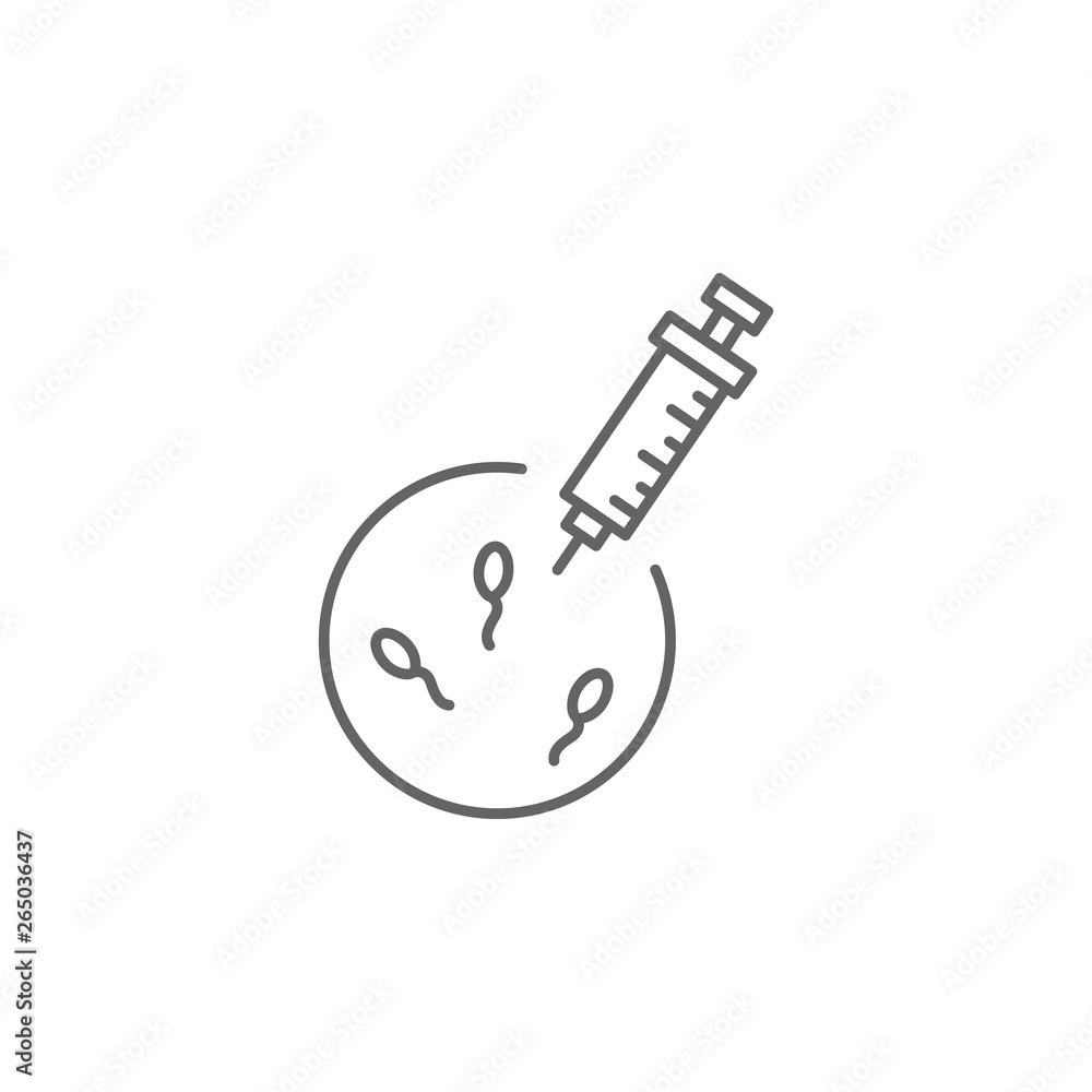 Poster artificial insemination, injection icon. element of artificial insemination icon. thin line icon for