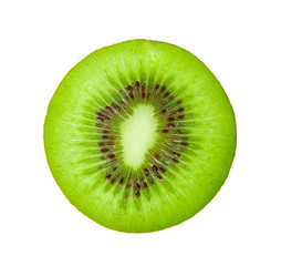 Naklejka na ściany i meble Slice of kiwi fruit isolated on white background