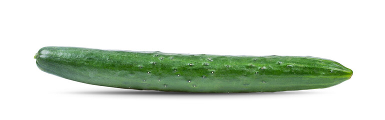 One whole cucumber isolated on white background . full depth of field