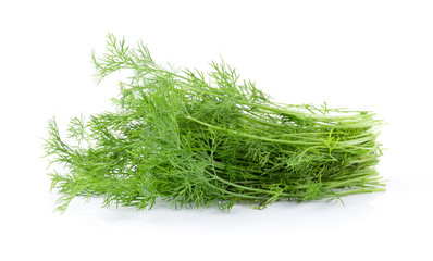 Fresh dill isolated on white background.