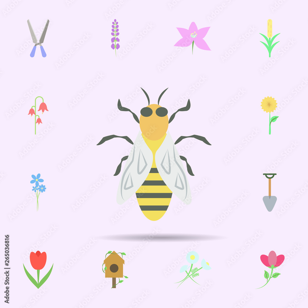 Aufkleber bee colored icon. universal set of nature for website design and development, app development