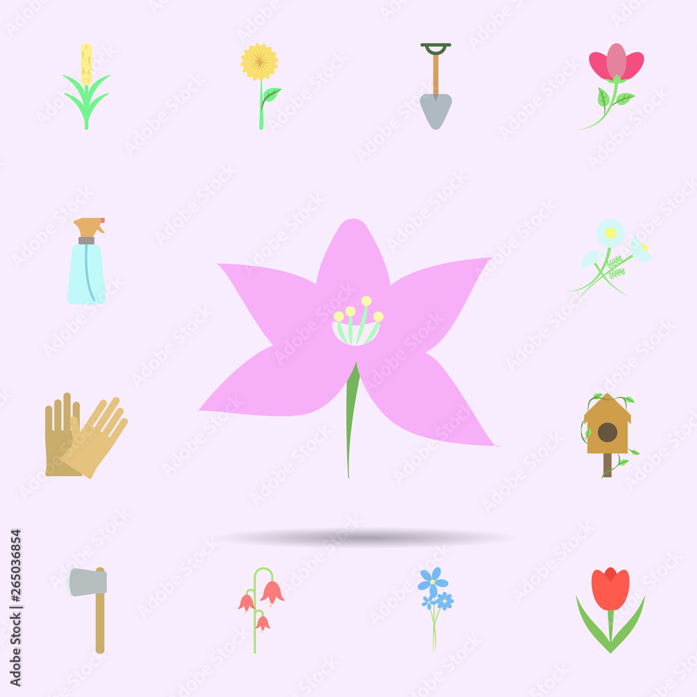 Poster orchid colored icon. universal set of nature for website design and development, app development