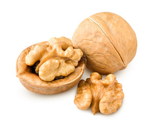 walnut, nut, isolated on white background, clipping path, full depth of field