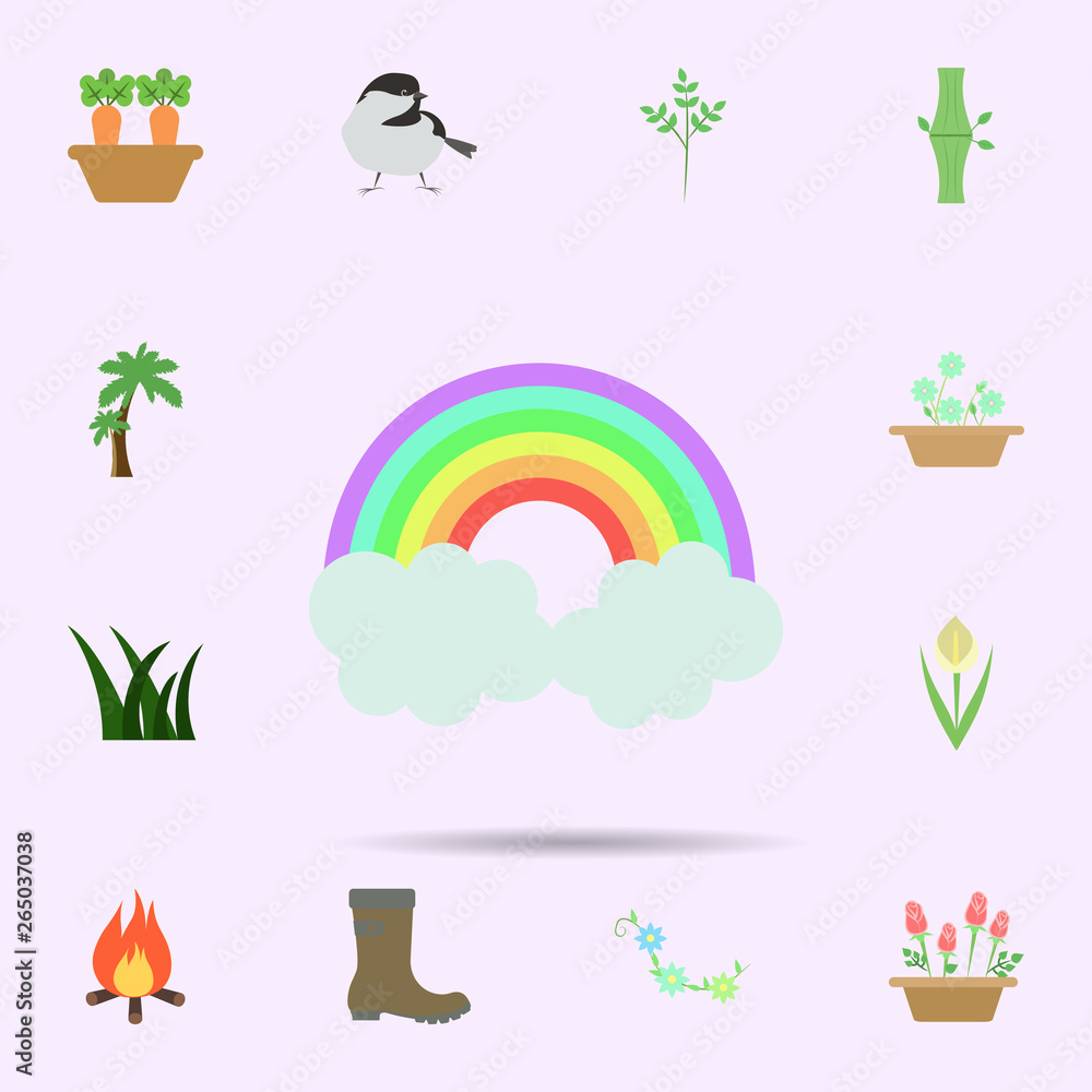 Poster Rainbow colored icon. Universal set of nature for website design and development, app development