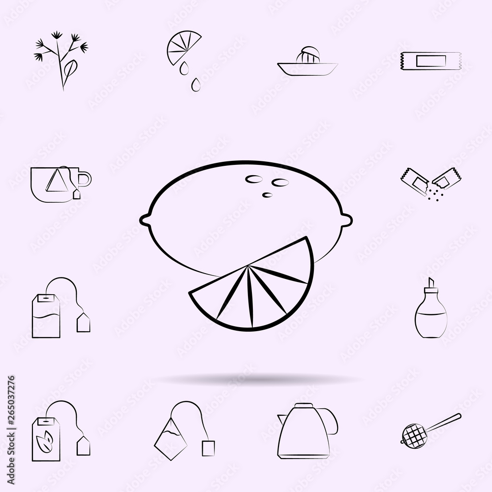 Poster lemon icon. universal set of tea for website design and development, app development