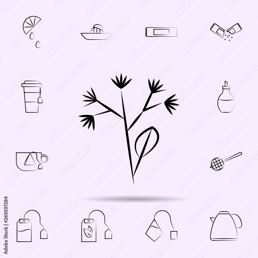 Poster linden hand drow icon. universal set of tea for website design and development, app development