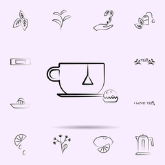 Cup, tea bag icon. Universal set of tea for website design and development, app development