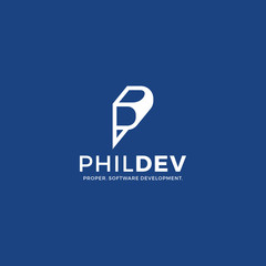  Initial Letter P D typography logo design illustration Inspiration custom logo design vector