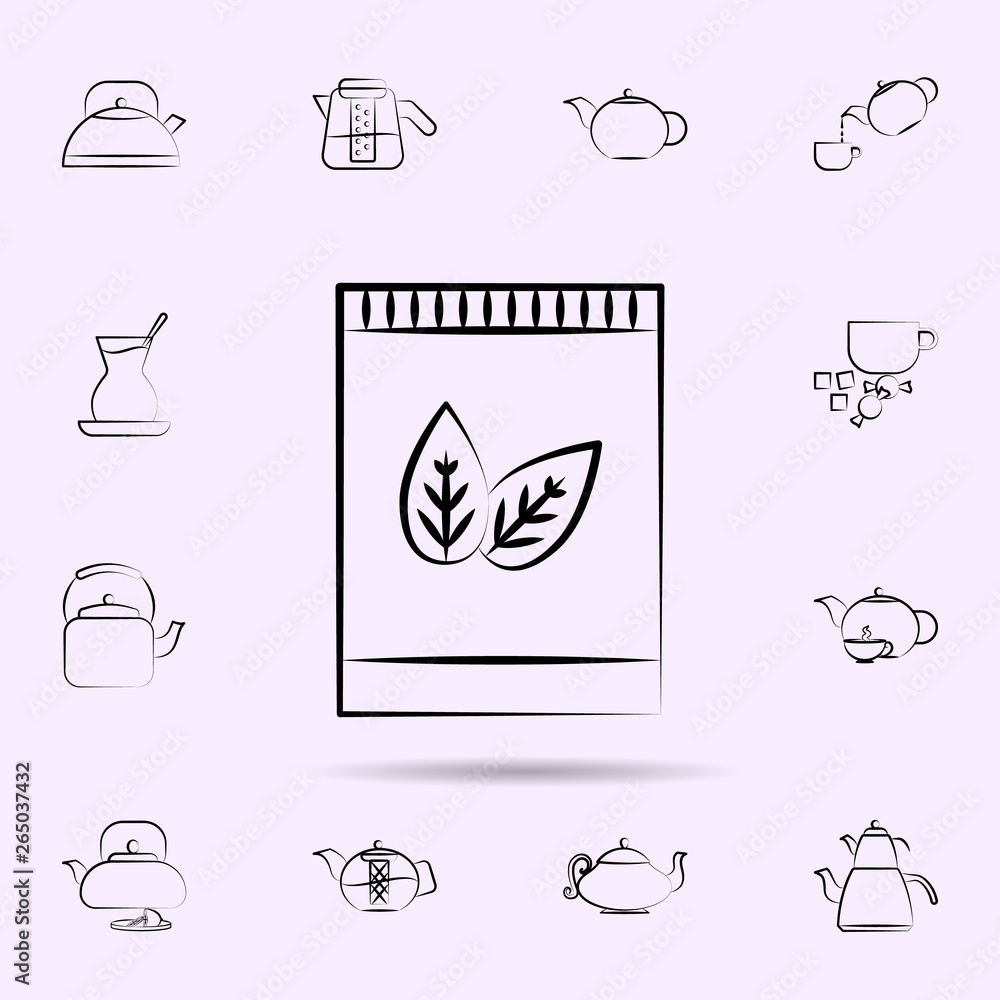 Poster tea box icon. universal set of tea for website design and development, app development
