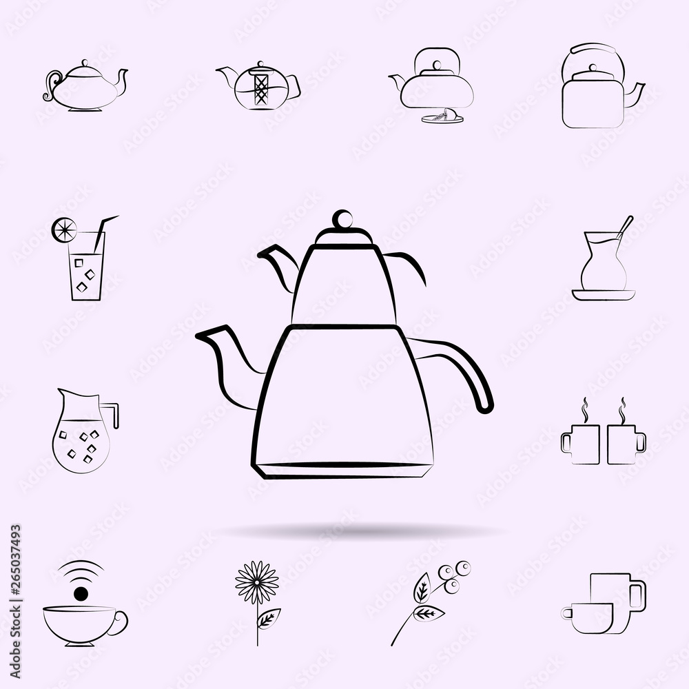 Poster teapots icon. universal set of tea for website design and development, app development