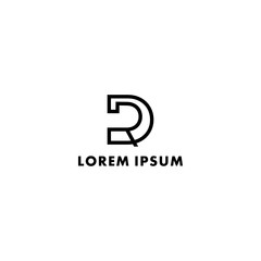 Initial Letter D R typography logo design Inspiration custom logo design vector