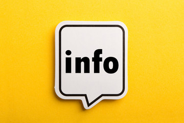 Info Speech Bubble Isolated On Yellow Background