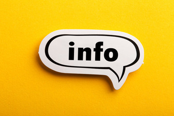 Info Speech Bubble Isolated On Yellow Background