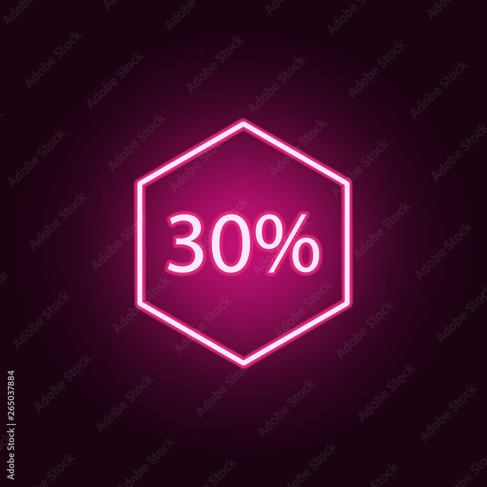 Poster data percentage neon icon. elements of online and web set. simple icon for websites, web design, mob