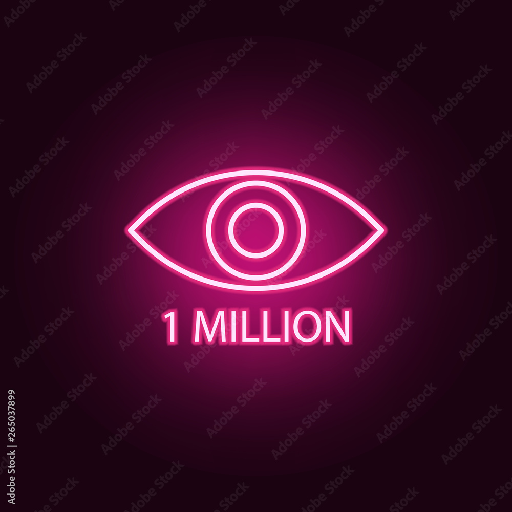 Poster views neon icon. elements of online and web set. simple icon for websites, web design, mobile app, i