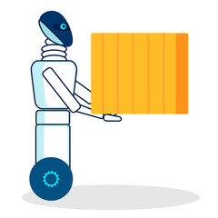 Automated Loading Machine Flat Vector Illustration