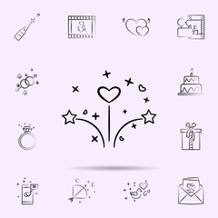 Salute from hearts icon. Universal set of wedding for website design and development, app development