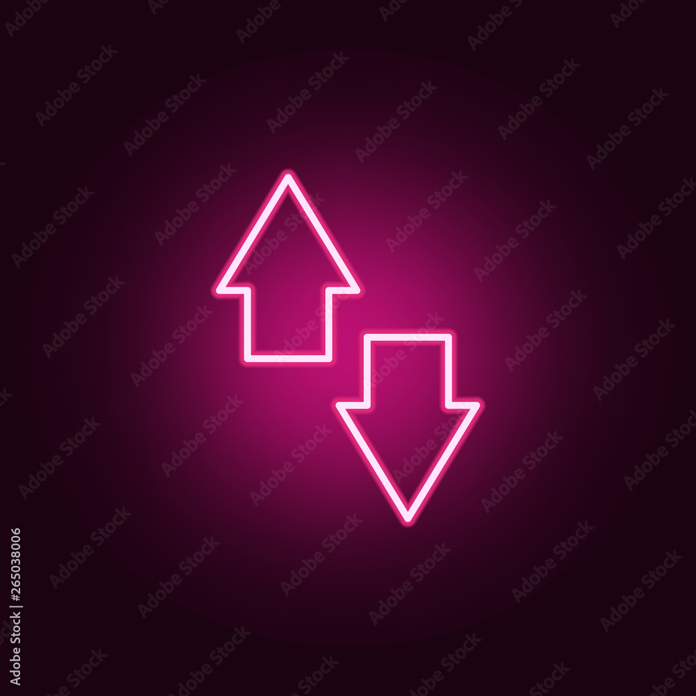 Poster up arrows neon icon. elements of online and web set. simple icon for websites, web design, mobile ap