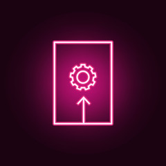 settings neon icon. Elements of online and web set. Simple icon for websites, web design, mobile app, info graphics