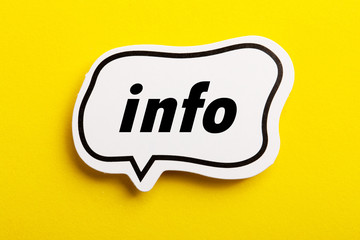 Info Speech Bubble Isolated On Yellow Background