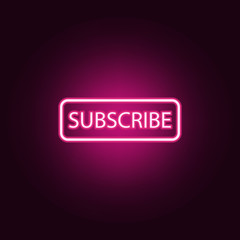 subscription neon icon. Elements of online and web set. Simple icon for websites, web design, mobile app, info graphics