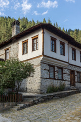 Fototapeta na wymiar Nineteenth century houses in historical town of Shiroka Laka, Smolyan Region, Bulgaria