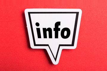 Info Speech Bubble Isolated On Red Background