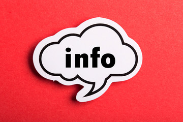 Info Speech Bubble Isolated On Red Background