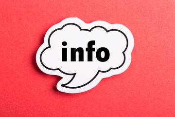 Info Speech Bubble Isolated On Red Background
