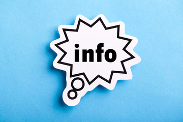 Info Speech Bubble Isolated On Blue Background