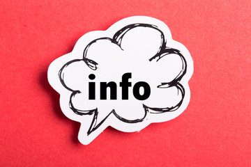 Info Speech Bubble Isolated On Red Background