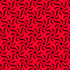 Black pattern red background. Seamless pattern wallpaper.