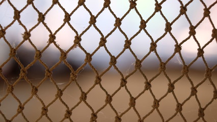 Naklejka premium Nets on blurred background, mesh pattern background