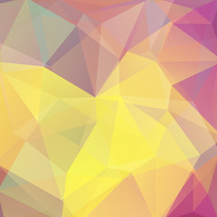 Obraz premium Geometric pattern, polygon triangles vector background in yellow, pink  tones. Illustration pattern