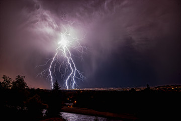Lightning storm over Boise Idaho