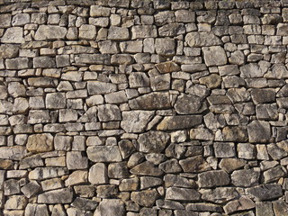 Texture of old sandstone block wall in ancient fortress in Luxembourg