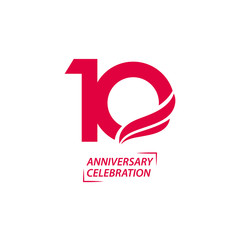 10 Year Anniversary Celebration Vector Template Design Illustration