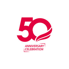 50 Year Anniversary Celebration Vector Template Design Illustration