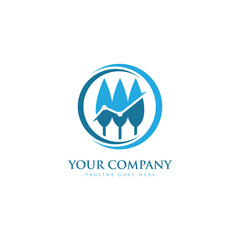 Tree and graph statistic logo, Tree Marketing Company Logo, Tree profit grow Brand - Vector 