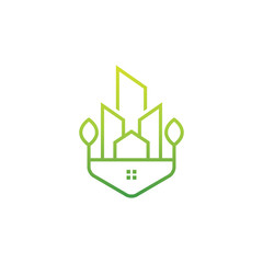 Modern green real estate logo - Vector logo template